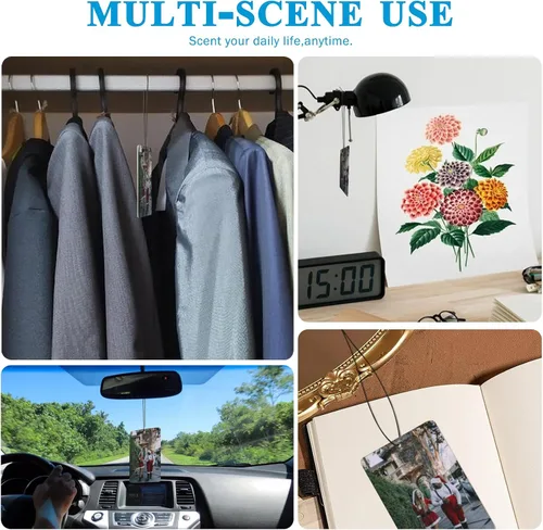 Miniatura 6 de Ambientador personalizado para automóvil – Ambientador de aire personalizado con foto de doble cara, ambientadores con olor con imagen para armario