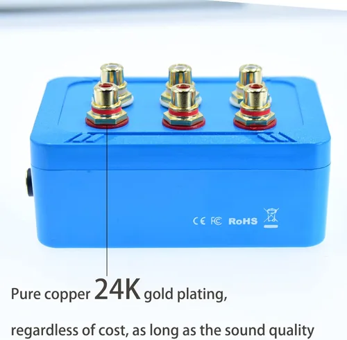 Miniatura 6 de Sin ruido 2 en 4 salida o 4 en 2 salida Audio Selector de sonido RCA hembra canal estéreo 2 interruptor divisor caja conmutación sin alimentación