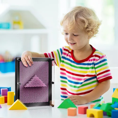 Miniatura 6 de Juguetes Sensoriales de Arte de Pines 3D para Niños de 5-7, Tablero de Arte de Pines Juguetes Sensoriales de Impresión para Niños con Autismo, Rosa