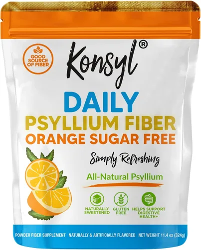 Miniatura 8 de Konsyl Polvo de fibra de psyllium diario, paquetes de palitos, suplemento de fibra en polvo, conveniente, fibra soluble totalmente natural, sin