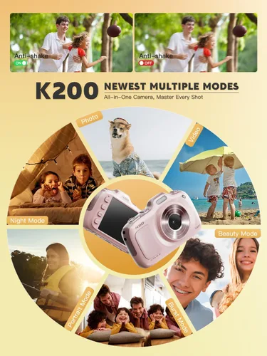 Miniatura 4 de Cámara digital, cámaras de vlogging 4K de 64 MP para fotografía con tarjeta de 64 GB, cámara digital portátil compacta de apuntar y disparar