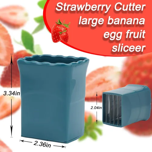 Miniatura 2 de Tulobi Juego de 2 rebanadores de frutas, acero inoxidable, mini rebanador de tazas, máquina de ensalada rápida, accesorio creativo de cocina