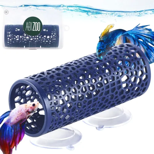 Miniatura 14 de Abizoo Betta Toys - Túnel Hueco Verde Oscuro para Pez Betta y Escondite para Reptiles - Decoración de Acuario de Enriquecimiento Seguro