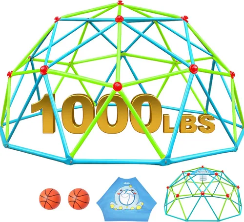 Miniatura 16 de Zupapa Cúpula de escalada de 10 pies, gimnasio de jungla para exteriores para niños con agarre para escalar - Escalador de cúpula geométrica