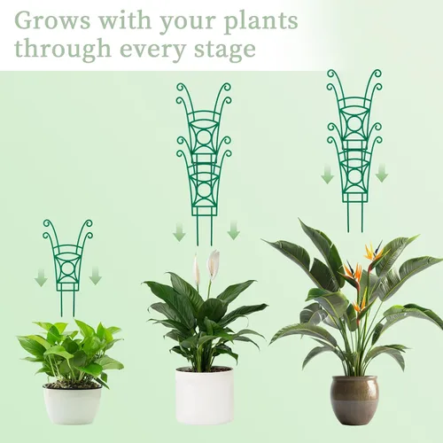 Miniatura 3 de Paquete de 4 enrejados apilables para plantas trepadoras, enrejado de jardín para interiores y exteriores, soporte para plantas de hiedra, hoya