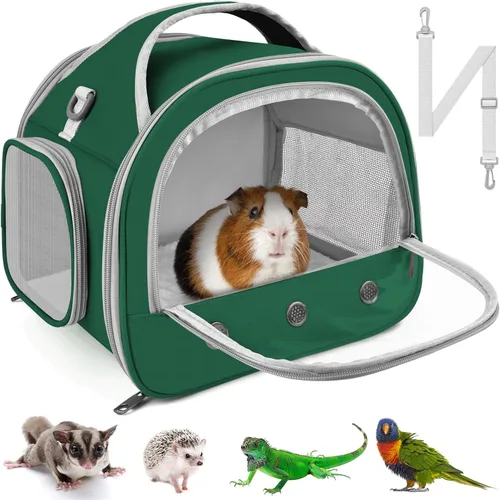Bissap Transportín de Viaje para Dragón Barbudo, Bolsa Transportadora Portátil para Cobayo, Bolsa Transportadora para Tortuga, para Conejo, Hámster,