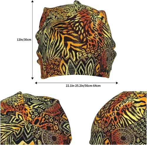 Miniatura 38 de Gorro africano holgado para adultos, tejido elástico, de calavera, gorro de invierno para exteriores para mujeres y hombres