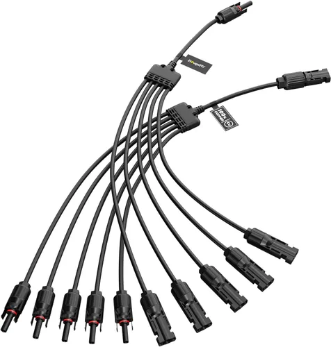 Miniatura 9 de BougeRV 2 pares de conectores solares Y rama paralelo adaptador cable cable enchufe kit de herramientas para panel solar