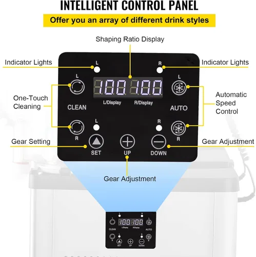 Miniatura 3 de VEVOR Máquina comercial para granizar, 6 L x 2 tanques 50 tazas Margarita, 700 W 110 V batido de acero inoxidable congelado máquina perfecta
