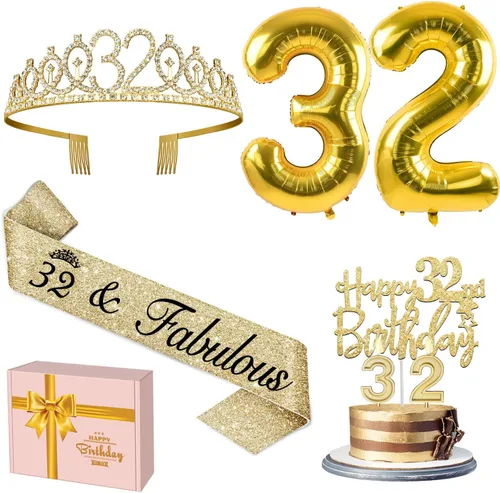 Miniatura 38 de Decoraciones doradas de 70 cumpleaños para mujer con banda y tiara de cumpleaños 70, adorno para pastel y velas, globos de números, regalos de 70