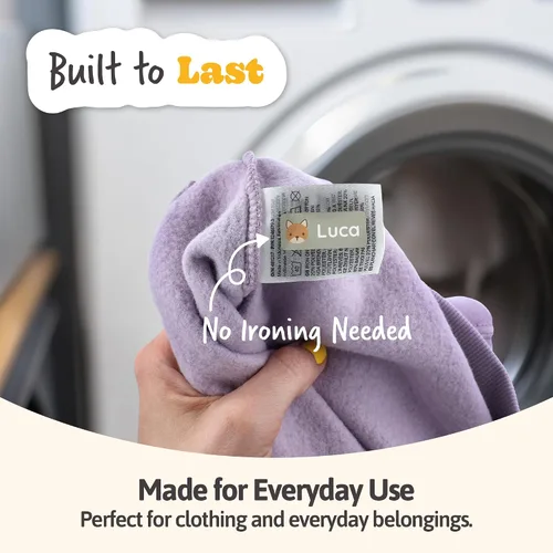 Miniatura 3 de Etiquetas de nombre personalizadas para niños (60) – Adhesivos personalizados impermeables y duraderos para ropa, guardería, oficina y suministros