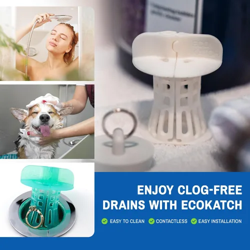 Miniatura 7 de Atrapador de Cabello para Desagüe de Bañera – Desecho sin Contacto, Oculta el Cabello, Colador de Malla de Silicona Reutilizable, se Adapta a Blanco