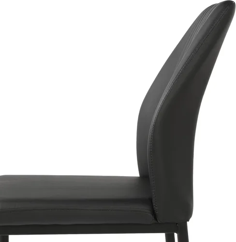 Miniatura 7 de ZckyCine Silla de comedor de piel sintética, silla de sala de estar, moderna silla auxiliar sin brazos de cocina con patas de metal