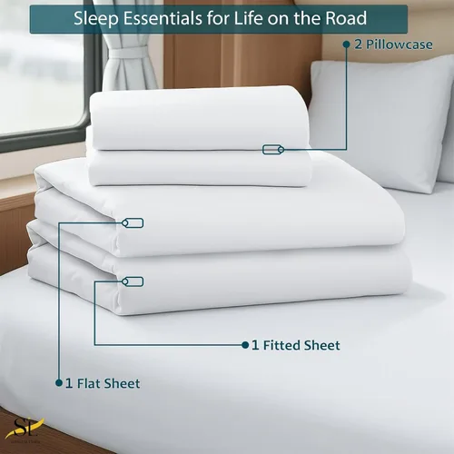 Miniatura 38 de Shreem Linen Olympic - Juego de sábanas tamaño Queen de 66 x 80 pulgadas, 100% algodón egipcio, juego de ropa de cama de 4 piezas, se adapta a Azul