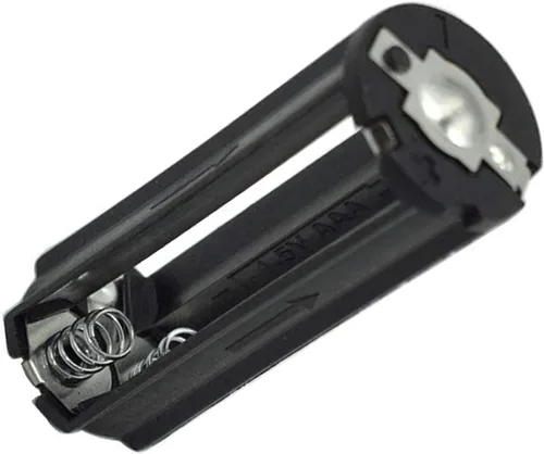 Miniatura 2 de 3 x 1,5 V AAA Cilíndrico Batería Protectora Soporte de Cove para linterna antorcha, paquete de 2, negro (cabeza plana negro)