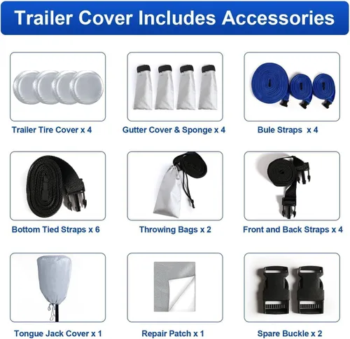 Miniatura 5 de Kayme Funda de Oxford 300D para cámper, impermeable, protección contra rayos ultravioleta, puerta con cremallera, correas protectoras del viento, 4