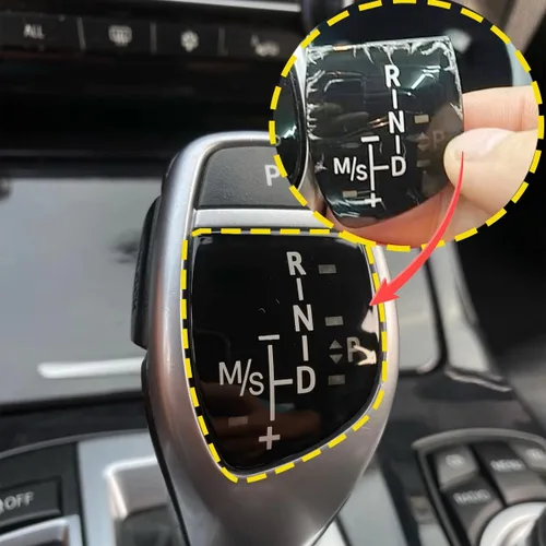 Miniatura 5 de Adhesivo para palanca de cambios de automóvil, cubierta para el panel de la perilla de cambio de BMW X1 X3 X5 X6 F01 F10 F30 F35 F18 GT 1 3 5 6 7