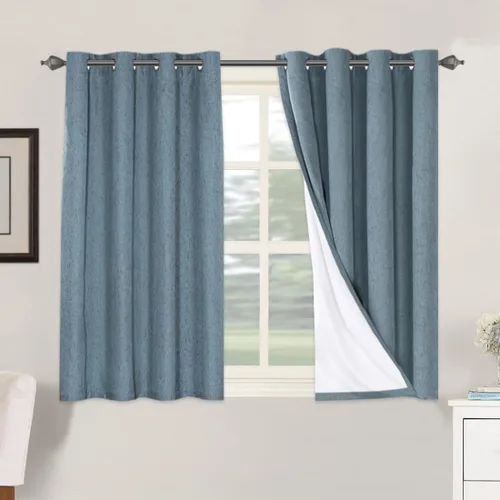 Miniatura 41 de H.VERSAILTEX Cortinas opacas de lino de 72 pulgadas de largo, 100% absolutamente opacas, con aislamiento térmico, con textura de lino, cortinas