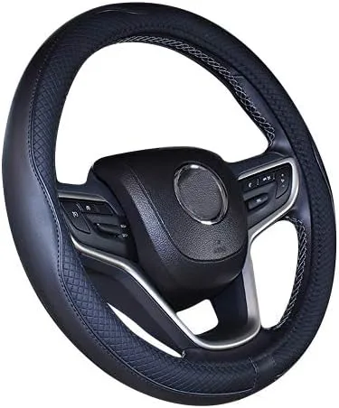 Cubrevolante de imitación de cuero para el volante de auto, 2019, de microfibra, extragrande de 17, 18 y 19 pulgadas para camiones grandes
