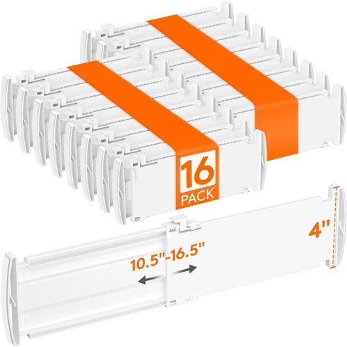 Miniatura 19 de Lifewit Separadores de cajones para ropa, 3.2 pulgadas de alto, 10.5 a 16.5 pulgadas, organizadores de cajones expandibles, separadores de plástico