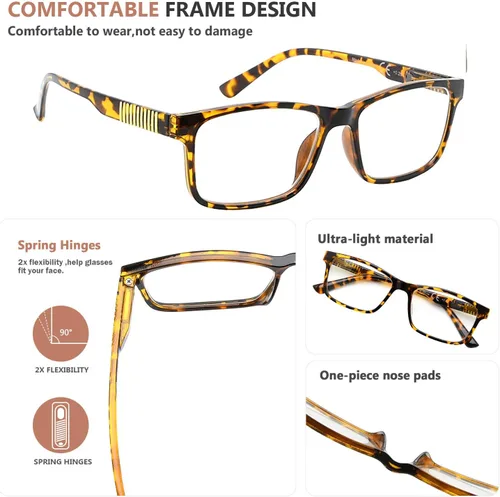 Miniatura 3 de Eyekepper Paquete de 4 lentes de lectura para mujeres y hombres, diseño de lentes de lectura +0.50