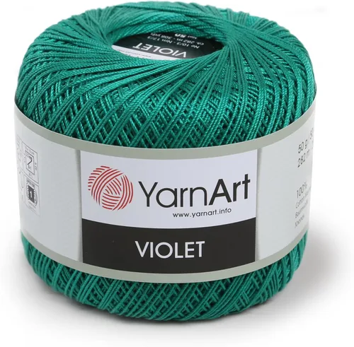 Miniatura 6 de Yarn Art - 1 madeja YarnArt Violet, 100 hilos de hilo de algodón mercerizado, hilo de ganchillo para tejer a mano, bordado y manualidades