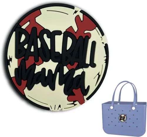 Dijes para bolsa de Bogg, accesorios decorativos para bolsa de Bogg, dijes de béisbol para bolsa de playa, accesorios de goma para bolsa de playa