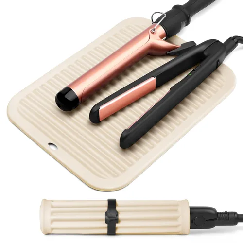 Miniatura 4 de Alfombrilla grande resistente al calor para herramientas para el cabello, funda de hierro caliente, tapete de herramientas calientes para rizador