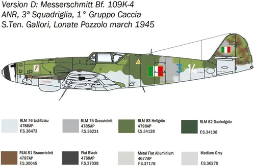 Miniatura 7 de Italeri BF-109 K-4 Messerschmitt, multicolor
