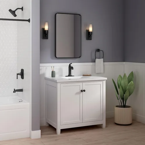 Miniatura 6 de American Standard 7426101.243 Belmeade - Grifo de baño monomando, 1.2 GPM, negro mate
