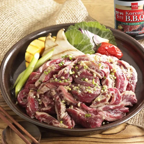 Miniatura 10 de Wang Galbi Marinade - Salsa barbacoa coreana para costillas cortas de ternera, adobo Kalbi dulce y ahumado, auténtica salsa de costilla coreana