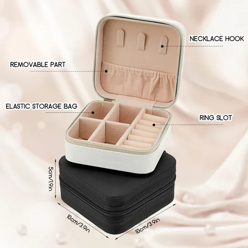 Miniatura 8 de Joyero de viaje de 12 piezas, cajas de regalo de dama de honor, organizador de viaje, pequeño joyero, mini organizador de almacenamiento, caja