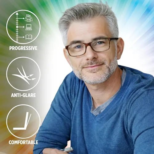 Miniatura 6 de Sightline H101 Progressive Reading Glasses – Comfortable No-Line Multifocal Readers for Men & Women, Acetate Frame