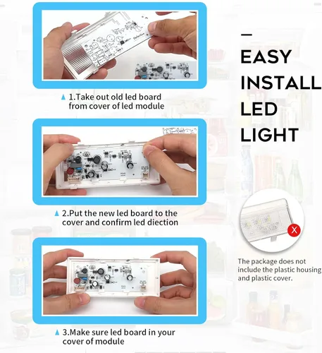 Miniatura 2 de Repuesto de luz LED para refrigerador W10515058 W10515057 compatible con Whirlpool Kenmore Maytag, WPW10515058, W10522611, W10465957, AP6022534