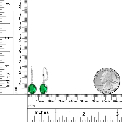 Miniatura 135 de Gem Stone King Aretes colgantes de gota para mujer, plata de ley 925, piedra natal ovalada de 0.354 x 0.276 in, joyería fina, regalos para ella