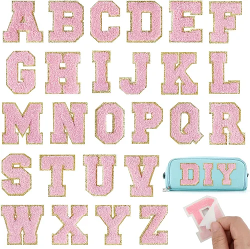 Miniatura 7 de Parches autoadhesivos de felpilla con letras A-Z, color negro, para ropa de tela, 26 piezas