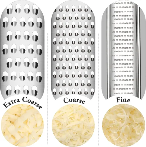 Miniatura 4 de Cambom Lemon Zester Rallador de tres piezas, herramienta de cocina resistente para queso parmesano, jengibre, ajo, nuez moscada, chocolate, Azul