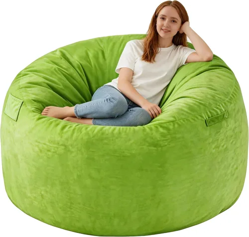 Miniatura 11 de Silla de Puf de 3 Pies, Sillas de Puf Cómodas con Relleno de Espuma Viscoelástica, Sofá de Puf Esponjoso con Funda de Terciopelo Holandés, Sillas