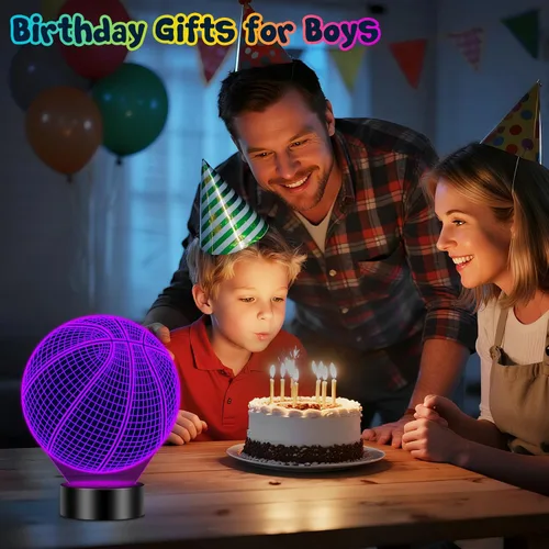 Miniatura 7 de Linkax Regalos de baloncesto para adolescentes, niños y niñas, luz nocturna de ilusión 3D, regalos de Navidad para edades de 8 a 13 años, 5 a 15