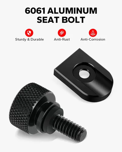Miniatura 5 de Amazicha Cubierta de perilla de montaje de tornillo de aluminio negro compatible con Harley Davidson 1996-2024