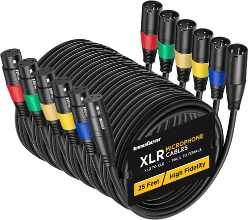 Miniatura 16 de InnoGear XLR - Cables de micrófono, 3 pies, paquete de 2 cables de cobre sin oxígeno macho a hembra de 3 pines, cable de micrófono XLR equilibrado