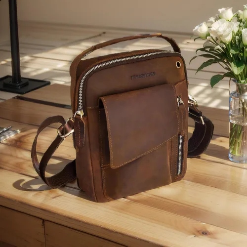 Miniatura 6 de IVESIGN Bolso bandolera para hombres y mujeres, bolso de hombro de cuero Crossbody