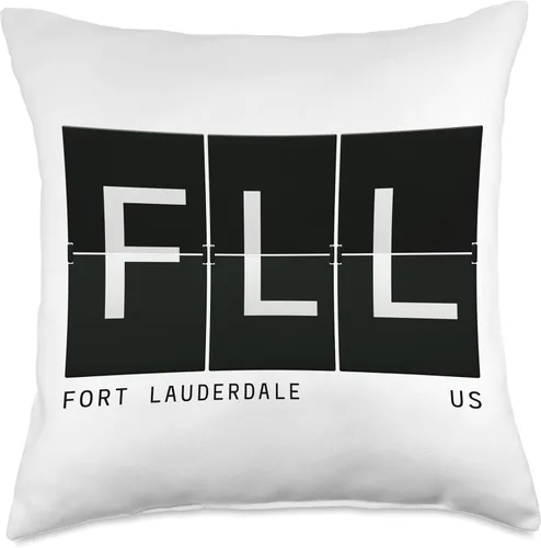 Miniatura 4 de FLL 'Fort Lauderdale Florida' Airport Code Retro Travel Throw Pillow