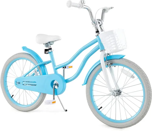 Miniatura 21 de COSTWAY Bicicleta para niños de 12, 14, 16, 18 pulgadas, bicicleta para niños con ruedas de entrenamiento, frenos de mano y posavasos, sillín