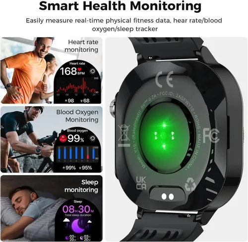 Miniatura 4 de 2026 Smart Watch (Answer/Make Call), 1.43" 3D-AMOLED Smartwatch for Men Women, 130+ Sports Fitness Watch, Heart Rate/Sleep Monitor, 60 Days
