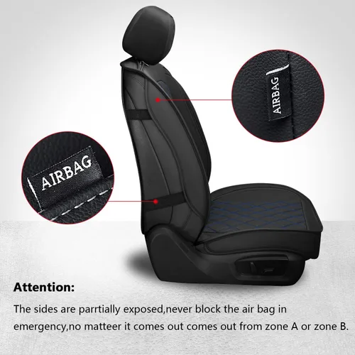 Miniatura 2 de MIROZO Juego completo de fundas de asiento F150, fundas impermeables de cuero para asiento de automóvil, fundas de cojín para automóviles Pick-up