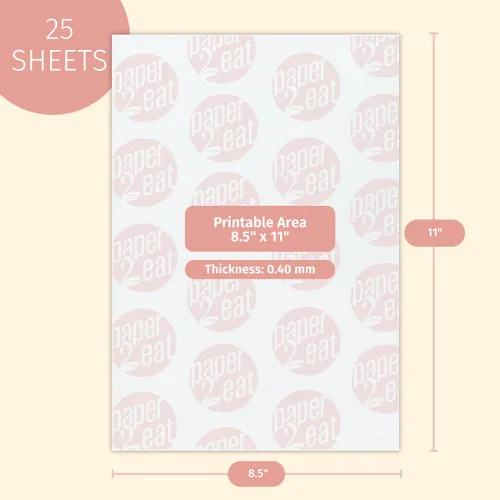 Miniatura 4 de Hojas de Papel Oblea Comestible Imprimible de paper2eat (0.40 mm - 25 hojas/Vainilla)