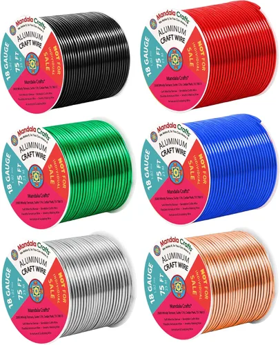 Miniatura 52 de Mandala Crafts - Alambre de aluminio anodizado de 8 calibre para hacer joyas - 9.75 m de alambre flexible negro colorido - Flexible para bonsái
