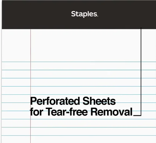 Miniatura 5 de STAPLES Bloc de notas, 5 x 8 pulgadas, rayas estrechas, blanco, 50 hojas/bloc, paquete de 12