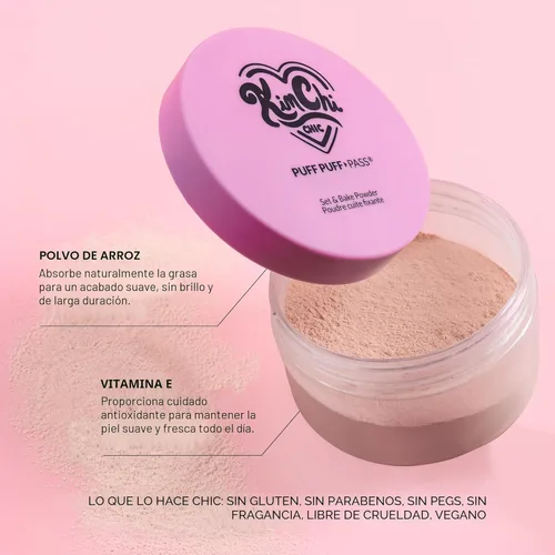 Miniatura 6 de Kimchi Chic Set de esponjas Beauty Puff Puff Pass y Polvo fijador para maquillaje, polvo suelto extra esponjoso para el rostro, maquillaje facial